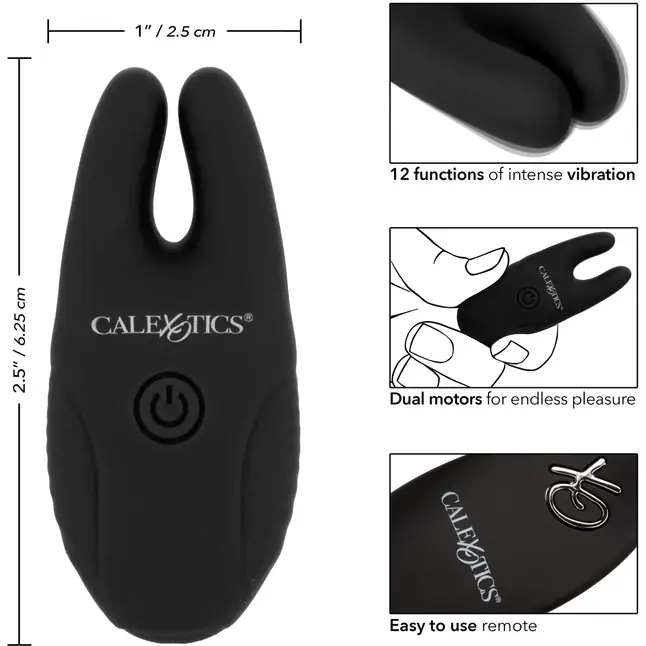 Черные зажимы для сосков с дистанционным управлением Silicone Remote Nipple Clamps. Фотография 3.