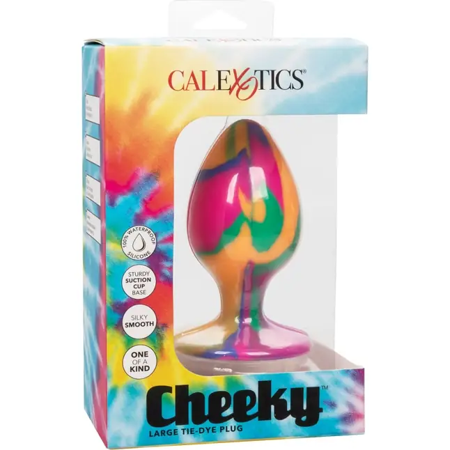 Яркая анальная пробка Cheeky Large Tie-Dye Plug - 9 см - Cheeky. Фотография 2.
