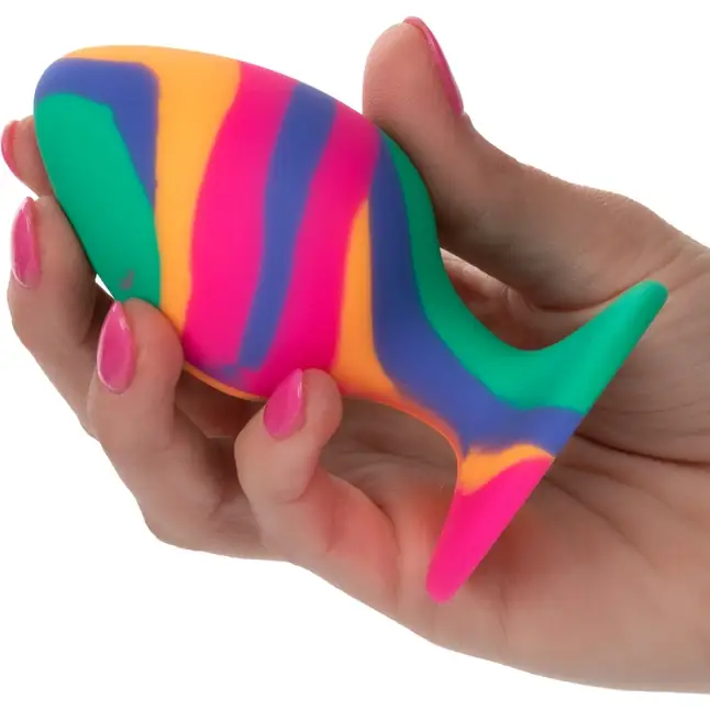 Яркая анальная пробка Cheeky Large Tie-Dye Plug - 9 см - Cheeky. Фотография 3.