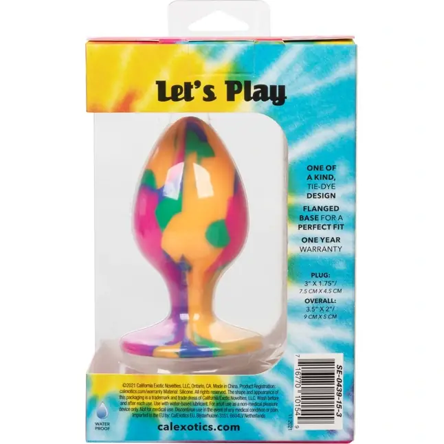 Яркая анальная пробка Cheeky Large Tie-Dye Plug - 9 см - Cheeky. Фотография 6.