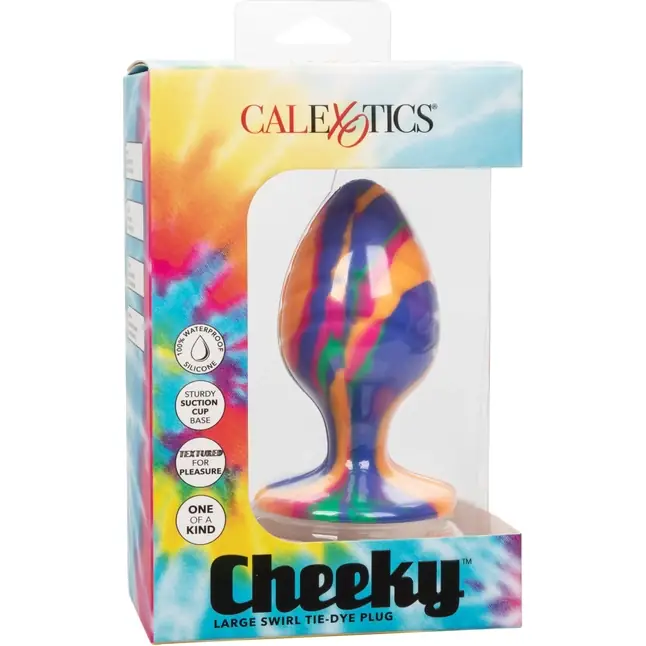Яркая анальная пробка Cheeky Large Swirl Tie-Dye Plug - 9 см - Cheeky. Фотография 2.