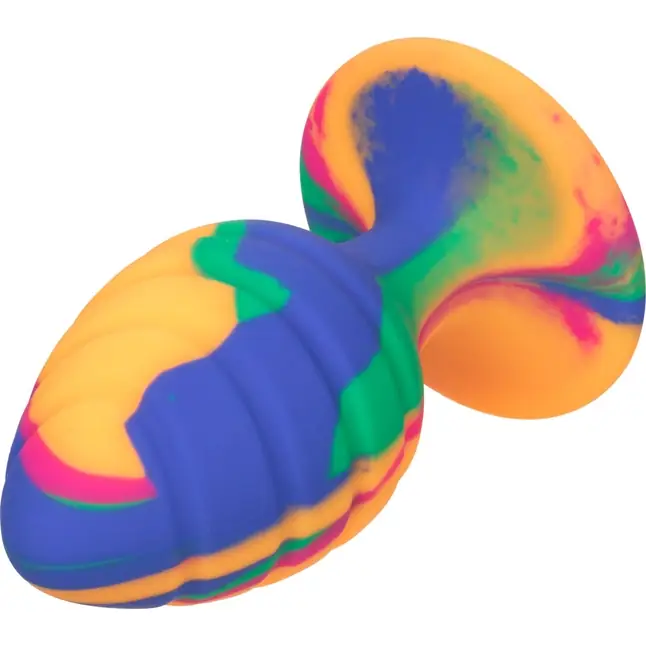 Яркая анальная пробка Cheeky Large Swirl Tie-Dye Plug - 9 см - Cheeky. Фотография 6.