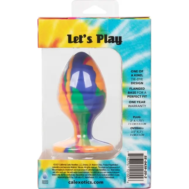 Яркая анальная пробка Cheeky Large Swirl Tie-Dye Plug - 9 см - Cheeky. Фотография 7.