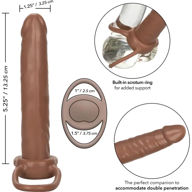 Коричневая насадка для двойного проникновения Accommodator Dual Penetrator - 13,2 см. Фотография 3.