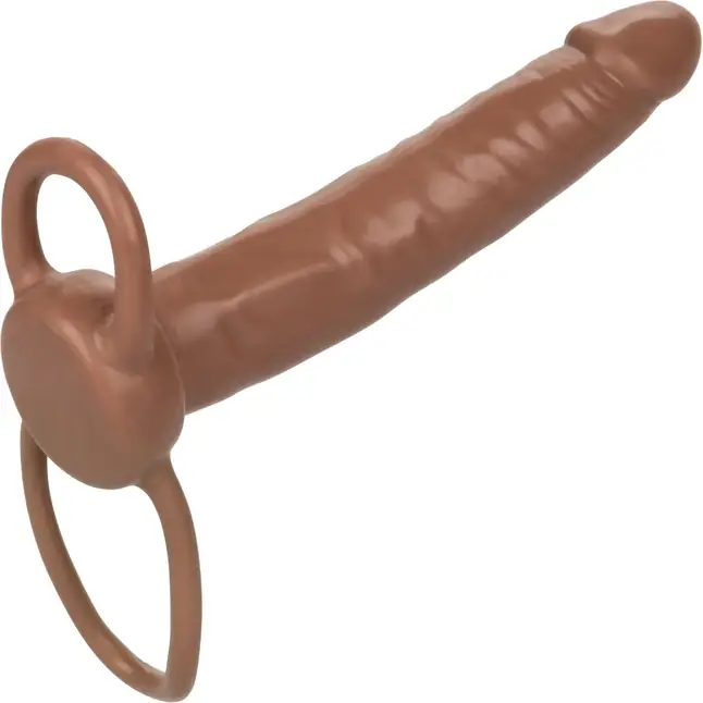 Коричневая насадка для двойного проникновения Accommodator Dual Penetrator - 13,2 см. Фотография 8.