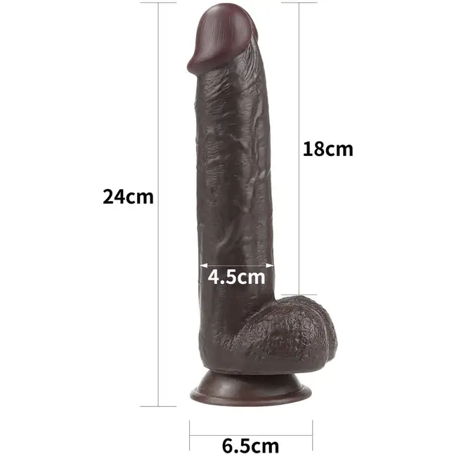 Коричневый фаллоимитатор Sliding-Skin Dong 9.5 - 24 см.. Фотография 3.
