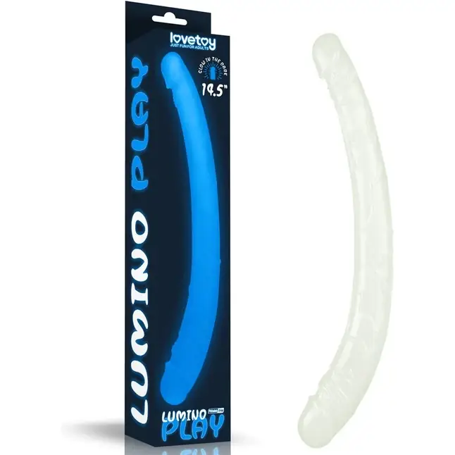 Светящийся в темноте фаллоимитатор 14.5 Lumino Play Double Dildo - 37 см. Фотография 2.