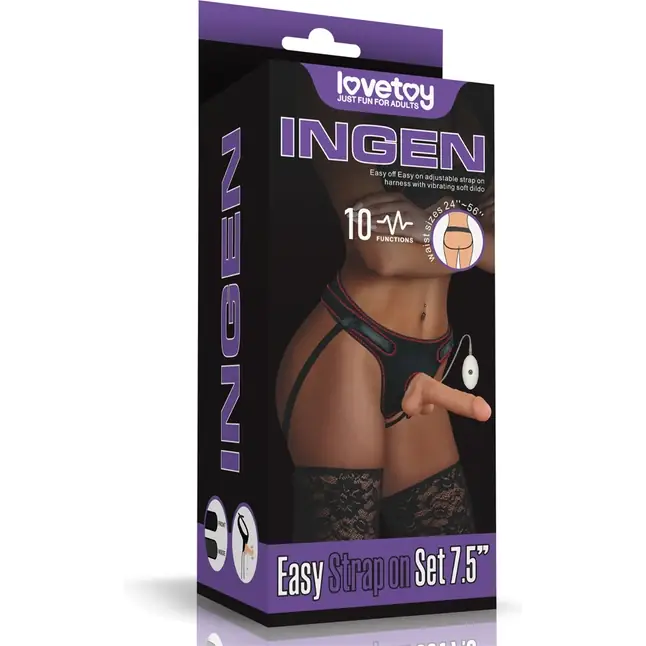 Женский страпон с вибрацией Vibrating Easy Strapon Set 7.5 - 20 см. Фотография 2.