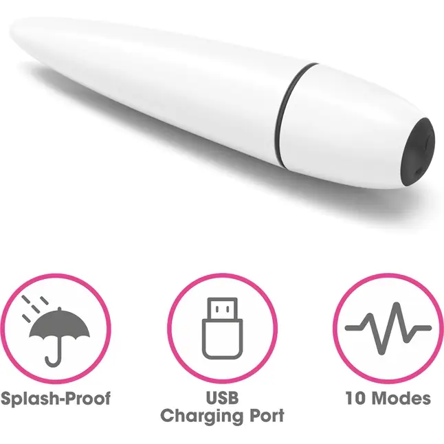 Белый мини-вибратор IJOY Rechargeable Power Play - 10,5 см. Фотография 2.