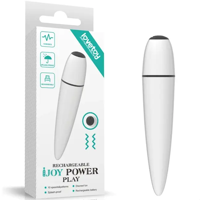 Белый мини-вибратор IJOY Rechargeable Power Play - 10,5 см