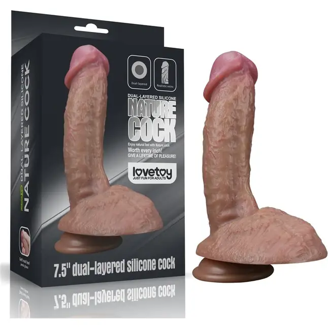 Фаллоимитатор-мулат 7.5 Dual layered Platinum Silicone Cock - 19,5 см. Фотография 2.