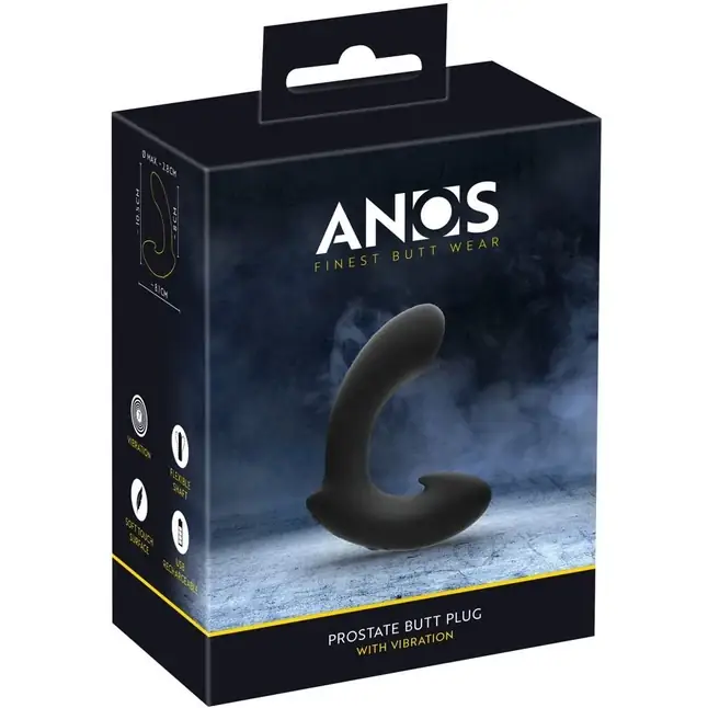 Черный вибростимулятор простаты Anos Prostate Butt Plug - You2Toys. Фотография 7.