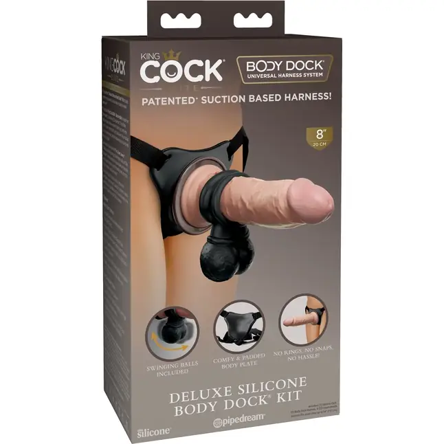 Страпон-система Deluxe Silicone Body Dock Kit - 22 см - King Cock Elite. Фотография 2.