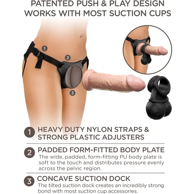 Страпон-система Deluxe Silicone Body Dock Kit - 22 см - King Cock Elite. Фотография 6.