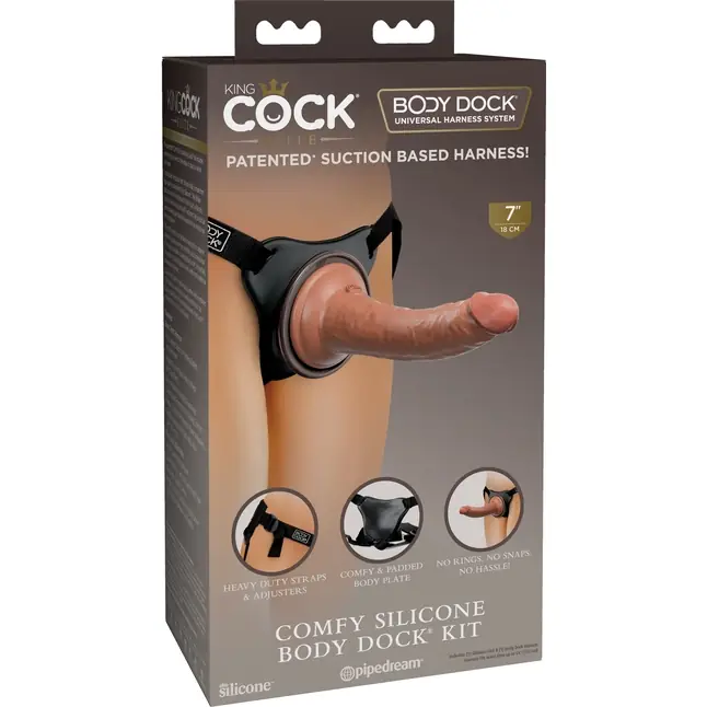 Страпон-система Comfy Silicone Body Dock Kit - 21 см - King Cock Elite. Фотография 2.