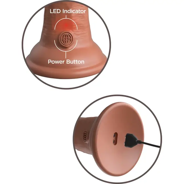Фаллоимитатор цвета карамели 6 Vibrating Silicone Dual Density Cock - 17,8 см - King Cock Elite. Фотография 5.