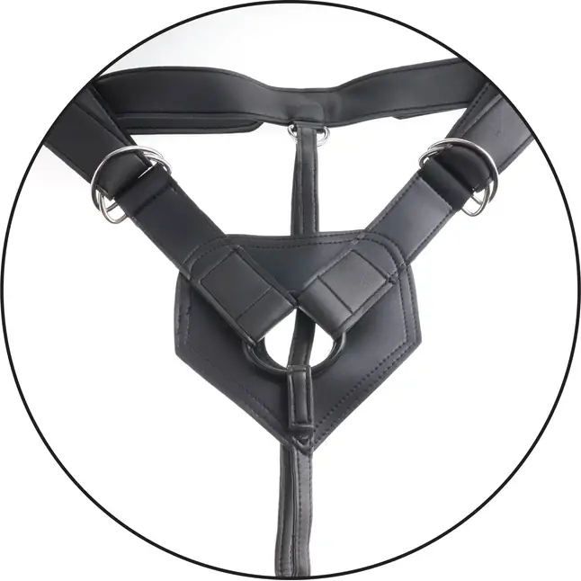 Страпон с телесной насадкой 7 Uncut with Strap on Harness - 18 см - King Cock. Фотография 5.