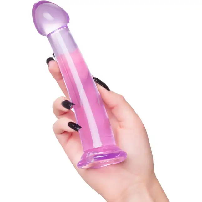 Фиолетовый фаллоимитатор Jelly Dildo M - 18 см. Фотография 2.