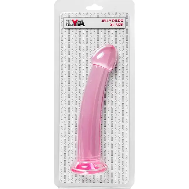 Розовый нереалистичный фаллоимитатор Jelly Dildo XL - 22 см. Фотография 5.