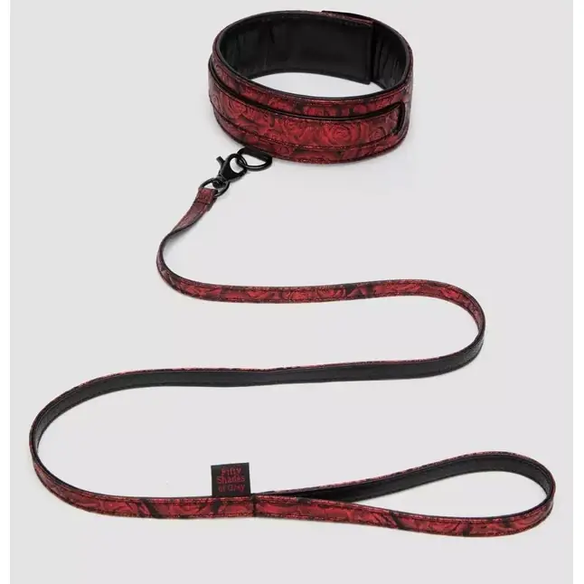 Стильный ошейник с поводком Reversible Faux Leather Collar and Lead - Sweet Anticipation