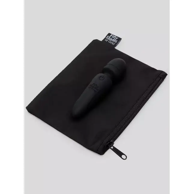 Черный мини-wand Sensation Rechargeable Mini Wand Vibrator - 10,1 см - Fifty Shades of Grey. Фотография 3.
