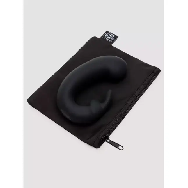 Черный мини-вибратор кролик Sensation Rechargeable G-Spot Rabbit Vibrator - 11,4 см - Fifty Shades of Grey. Фотография 4.