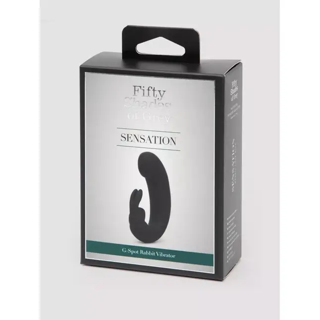 Черный мини-вибратор кролик Sensation Rechargeable G-Spot Rabbit Vibrator - 11,4 см - Fifty Shades of Grey. Фотография 6.