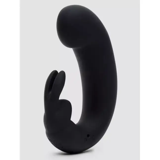 Черный мини-вибратор кролик Sensation Rechargeable G-Spot Rabbit Vibrator - 11,4 см - Fifty Shades of Grey