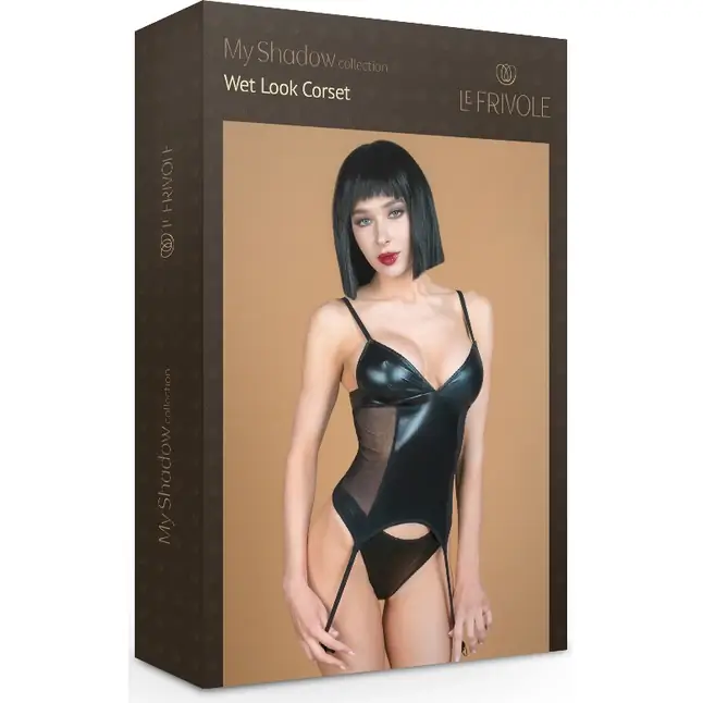 Эффектный корсаж с трусиками из материала wet look - My Shadow. Фотография 6.