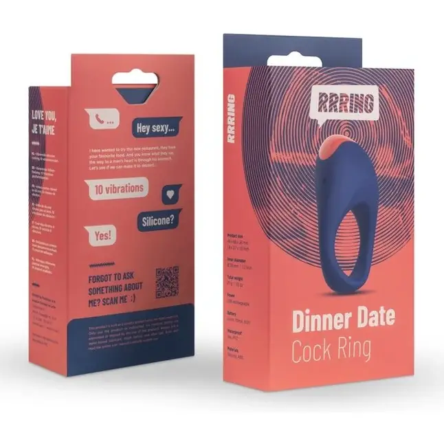 Синее эрекционное кольцо RRRING Dinner Date Cock Ring. Фотография 5.