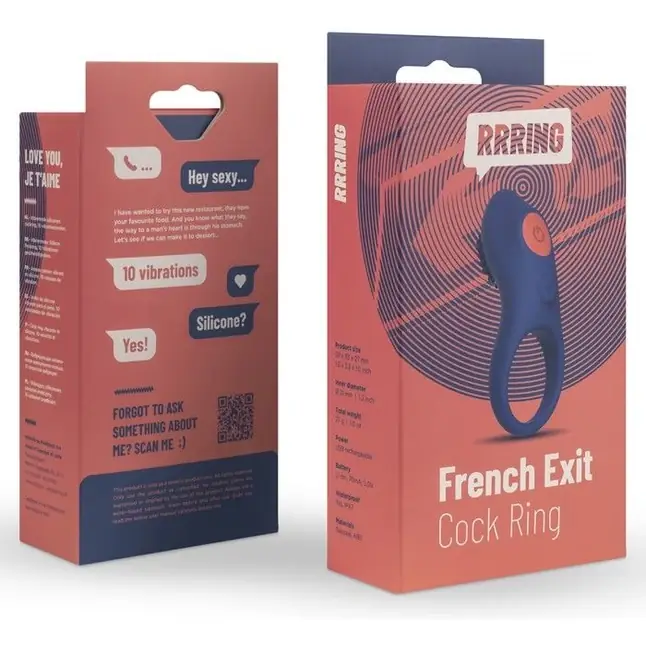 Синее эрекционное кольцо RRRING French Exit Cock Ring. Фотография 5.
