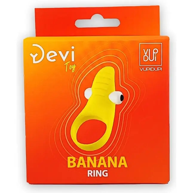 Желтое эрекционное виброкольцо Banana Ring - VupiDupi. Фотография 3.