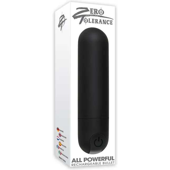 Черная перезаряжаемая вибропуля All Powerful. Фотография 3.