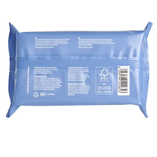 Салфетки для интимной гигиены Wet Wipes Loovara с алоэ вера. Фотография 3.