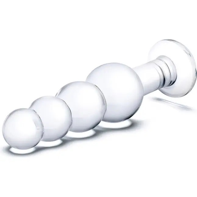 Прозрачная анальная пирамида 7,25 Beaded Butt Plug - 17 см. Фотография 2.