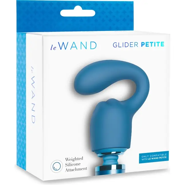 Синяя насадка Glider для вибратора Le Wand Petite. Фотография 5.