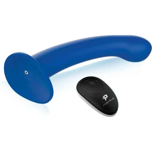 Синяя насадка Remote Control P-Spot G-Spot с черными трусиками - 20 см. Фотография 4.