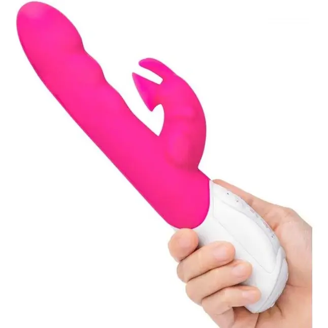 Розовый вибромассажер с клиторальной стимуляцией Clitoral Suction Rabbit - 24,5 см. Фотография 3.