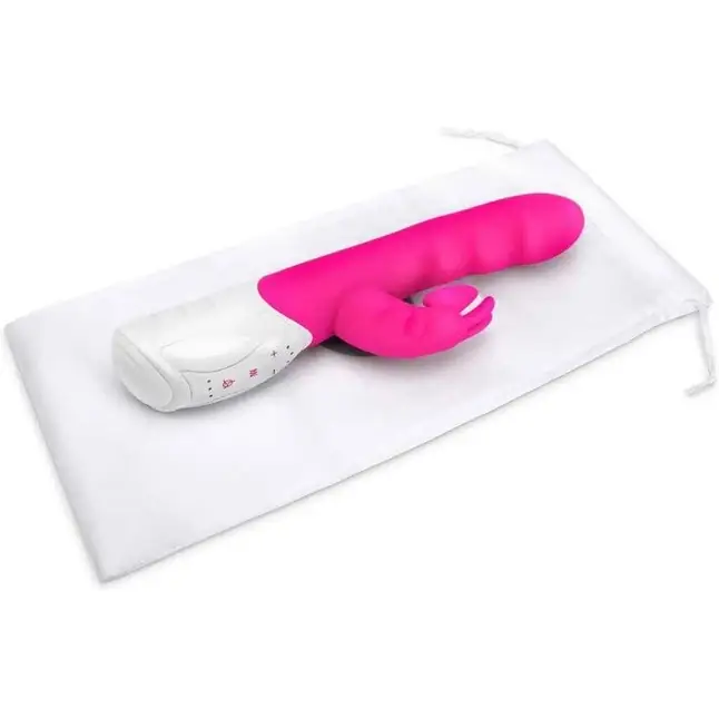 Розовый вибромассажер с клиторальной стимуляцией Clitoral Suction Rabbit - 24,5 см. Фотография 4.