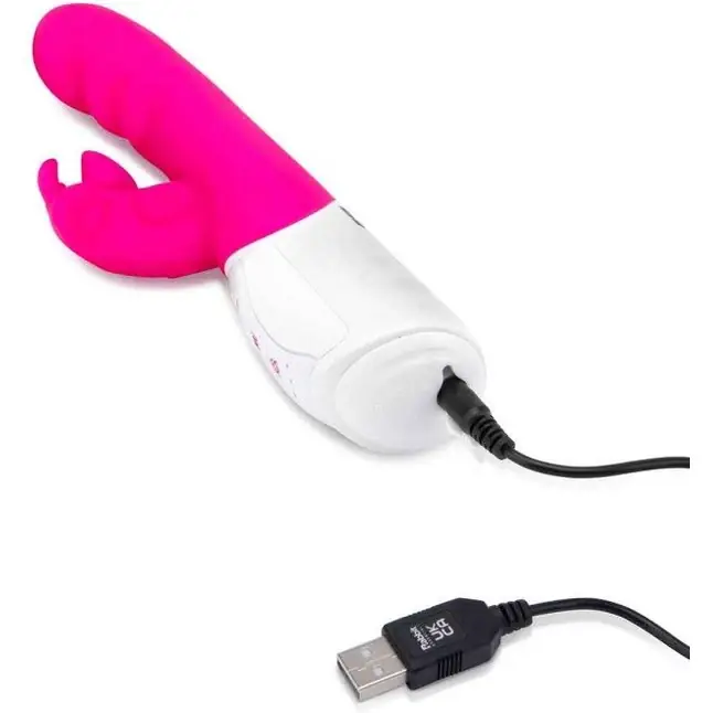 Розовый вибромассажер с клиторальной стимуляцией Clitoral Suction Rabbit - 24,5 см. Фотография 6.