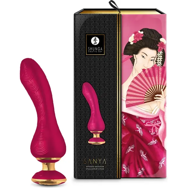 Малиновый вибростимулятор SANYA - 18,5 см - Shunga Vibes. Фотография 5.