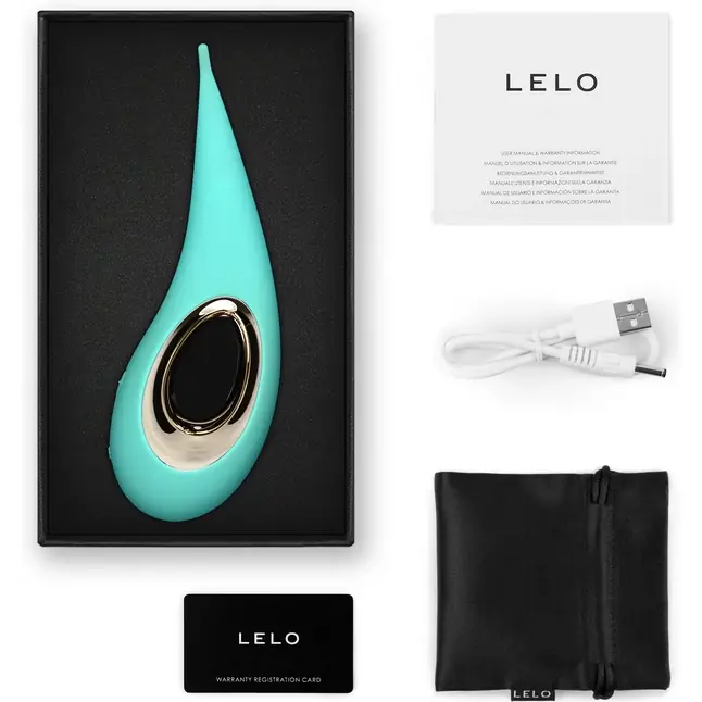 Аквамариновый точечный клиторальный стимулятор Lelo Dot - 16,5 см. Фотография 2.