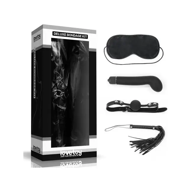 БДСМ-набор Deluxe Bondage Kit: маска, вибратор, кляп, плётка. Фотография 4.