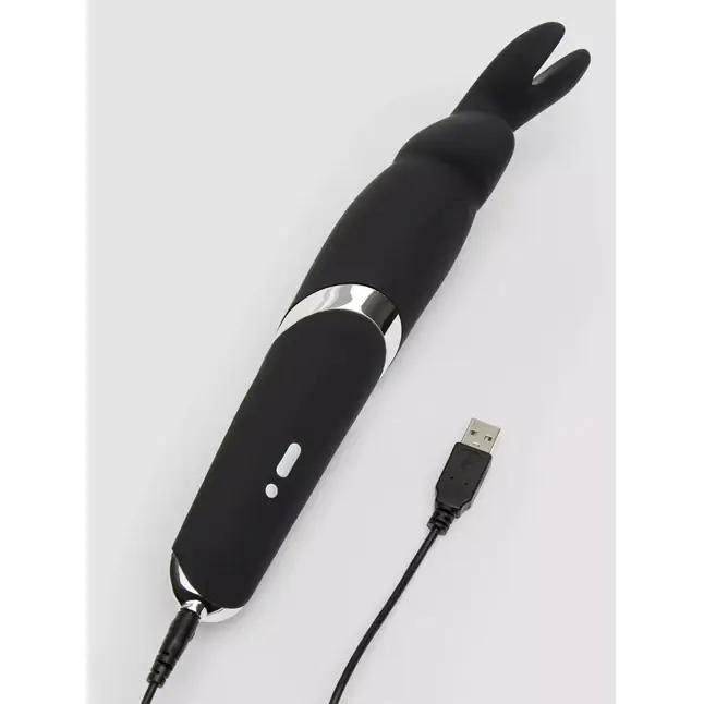 Черный вибратор Rabbit Rechargeable Wand Vibrator - 26,7 см. Фотография 5.