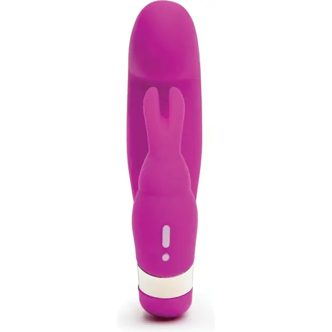 Лиловый вибратор Mini G-Spot Curve Vibe с клиторальным зайчиком. Фотография 4.