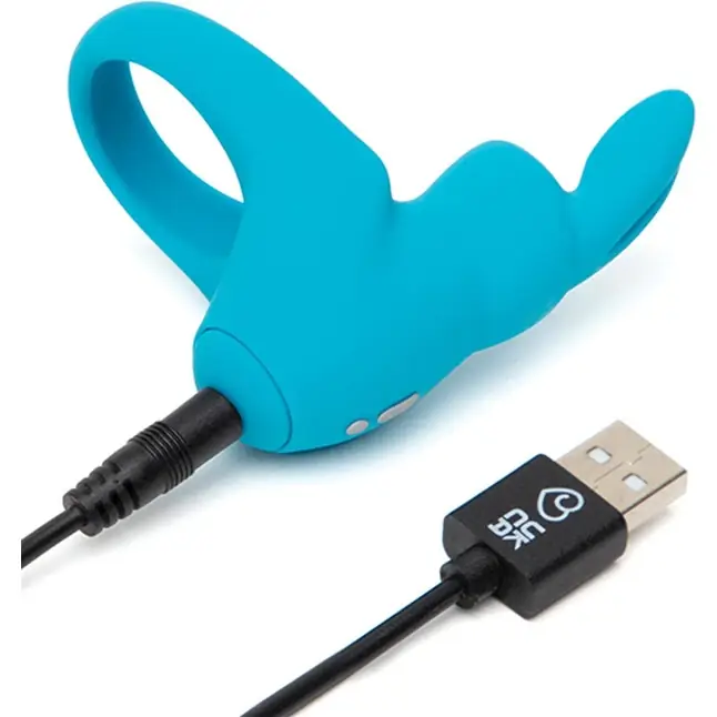 Голубое эрекционное виброкольцо Happy Rabbit Rechargeable Rabbit Cock Ring. Фотография 3.