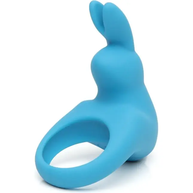 Голубое эрекционное виброкольцо Happy Rabbit Rechargeable Rabbit Cock Ring