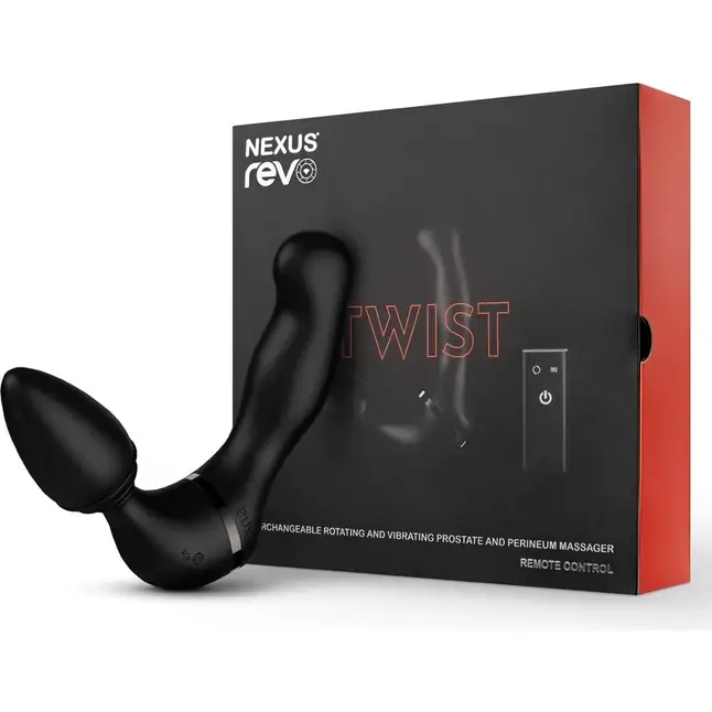 Черный гибридный вибромассажер Nexus Revo Twist. Фотография 3.