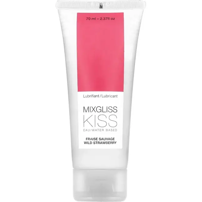 Смазка на водной основе Mixgliss Kiss с ароматом земляники - 70 мл