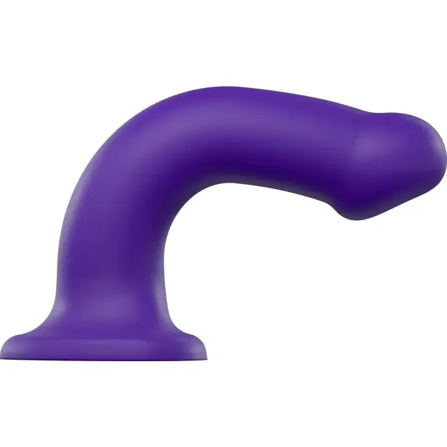 Фиолетовый фаллоимитатор-насадка Strap-On-Me Dildo Dual Density size L - 19 см. Фотография 2.